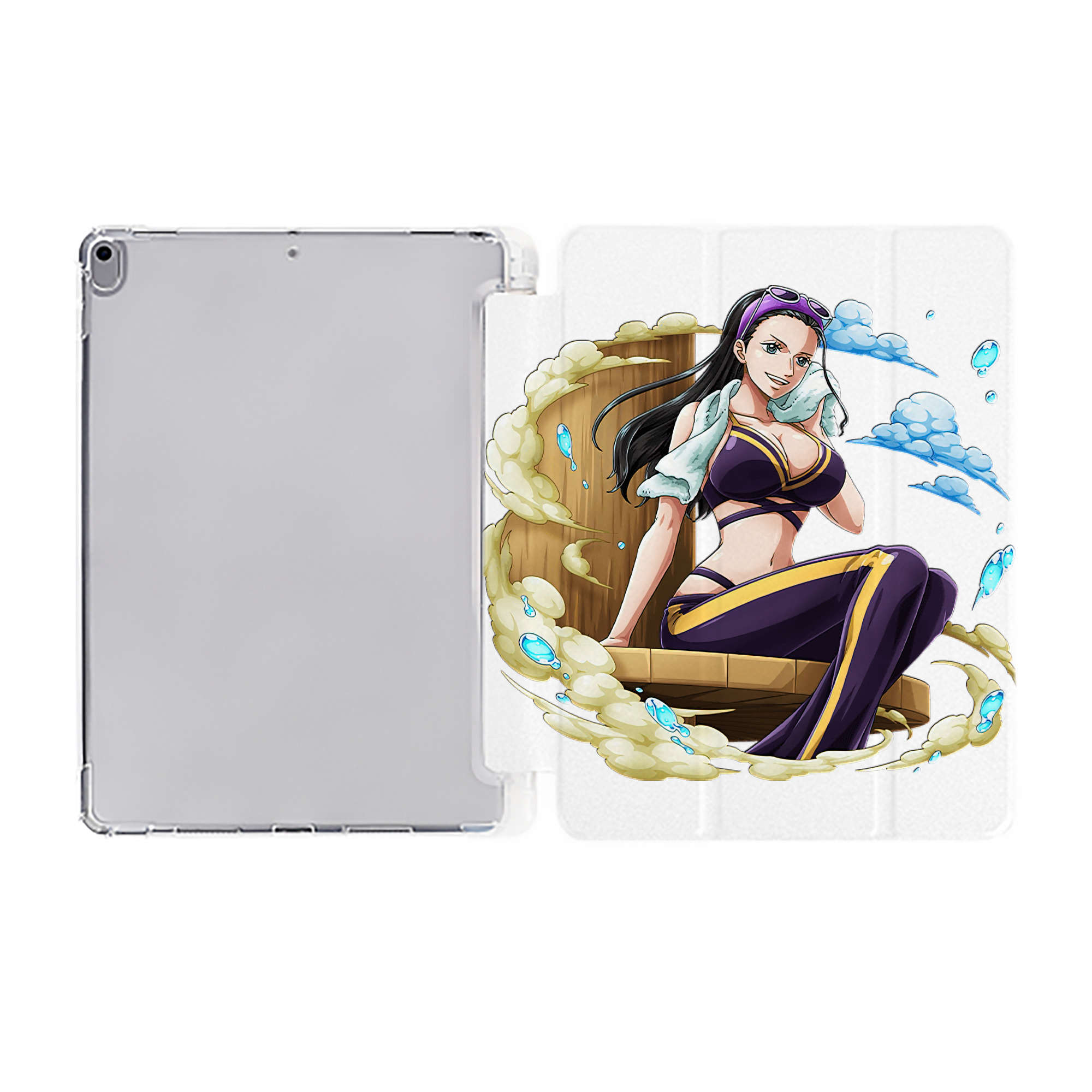 （画像用） ワンピース ニコ・ロビン ONE PIECE Nico Robin IPad ケース ペン収納付き 三つ折りスタンド PUレザー×シリコン 対応機種9.5/10.5/10.9インチ